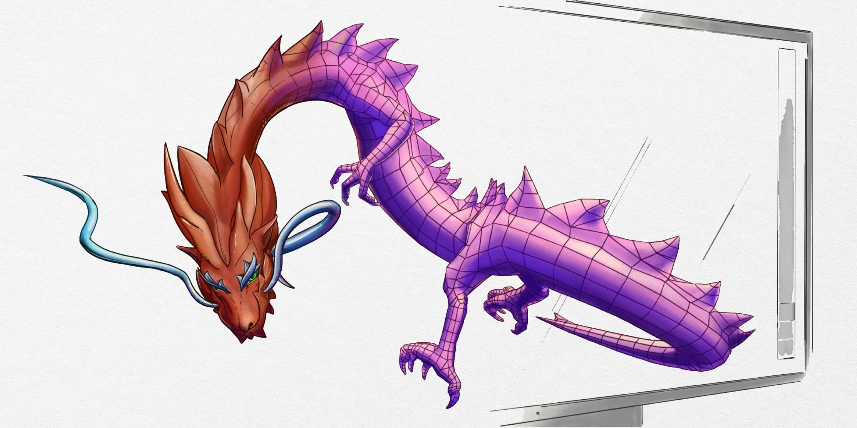 Artec 3D Dragon illustration