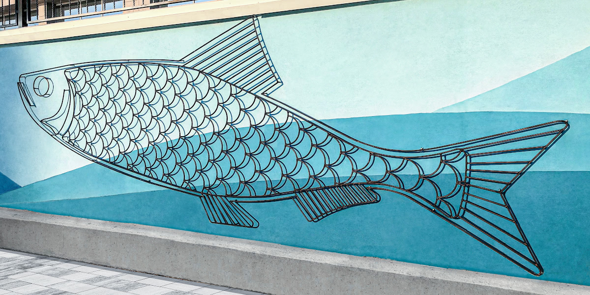Стрит-арт инсталляция «Рыбы»